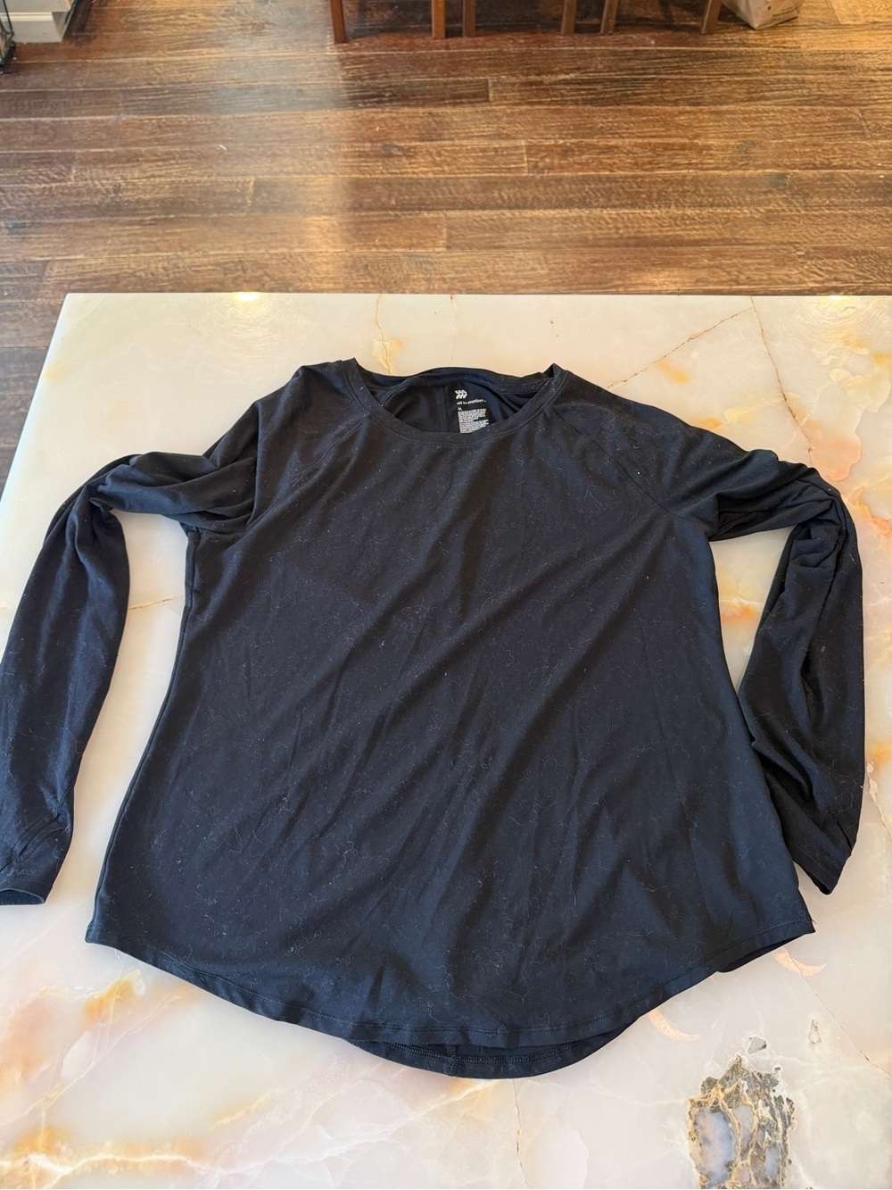 all in motion Women's Long Sleeve Black Crewneck Tee
